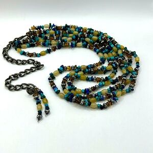 Four strand multicolor necklace